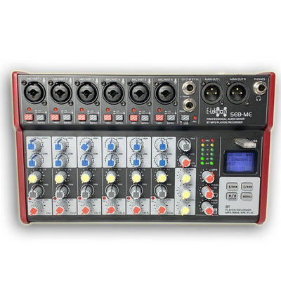 E-Lektron SE-8 Live Audio Mixer 8 Channel Mixer incl. USB Bluetooth Soundcard Phantom Power