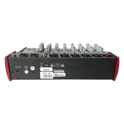 SE-8MM Live Audio Mixer 8 Channel Mixer incl. USB Bluetooth Soundcard Phantom Power with Condenser Mic