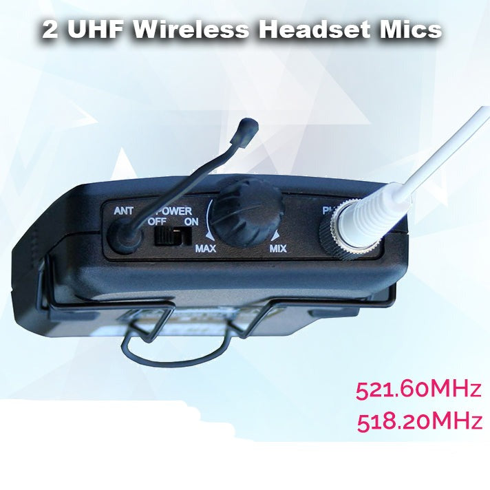 IU-2082HS digital UHF 2 x Headset wireless microphone system Set
