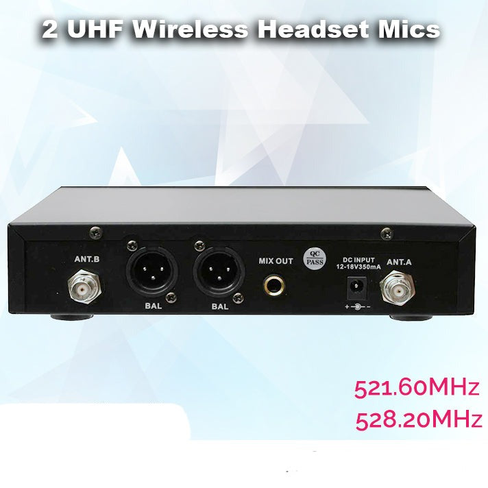 IU-2082HS digital UHF 2 x Headset wireless microphone system Set