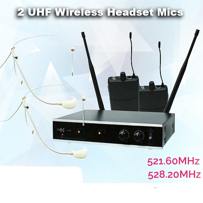 IU-2082HS digital UHF 2 x Headset wireless microphone system Set