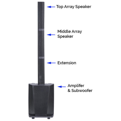 500w 10" inch Active Bluetooth PA Amplifier Subwoofer Speaker &amp; Array Column