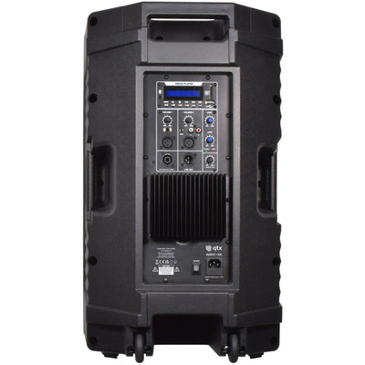 QTX Quest-15SM 15" Active PA Speaker Pair & Dual UHF Microphone Set | 1760W