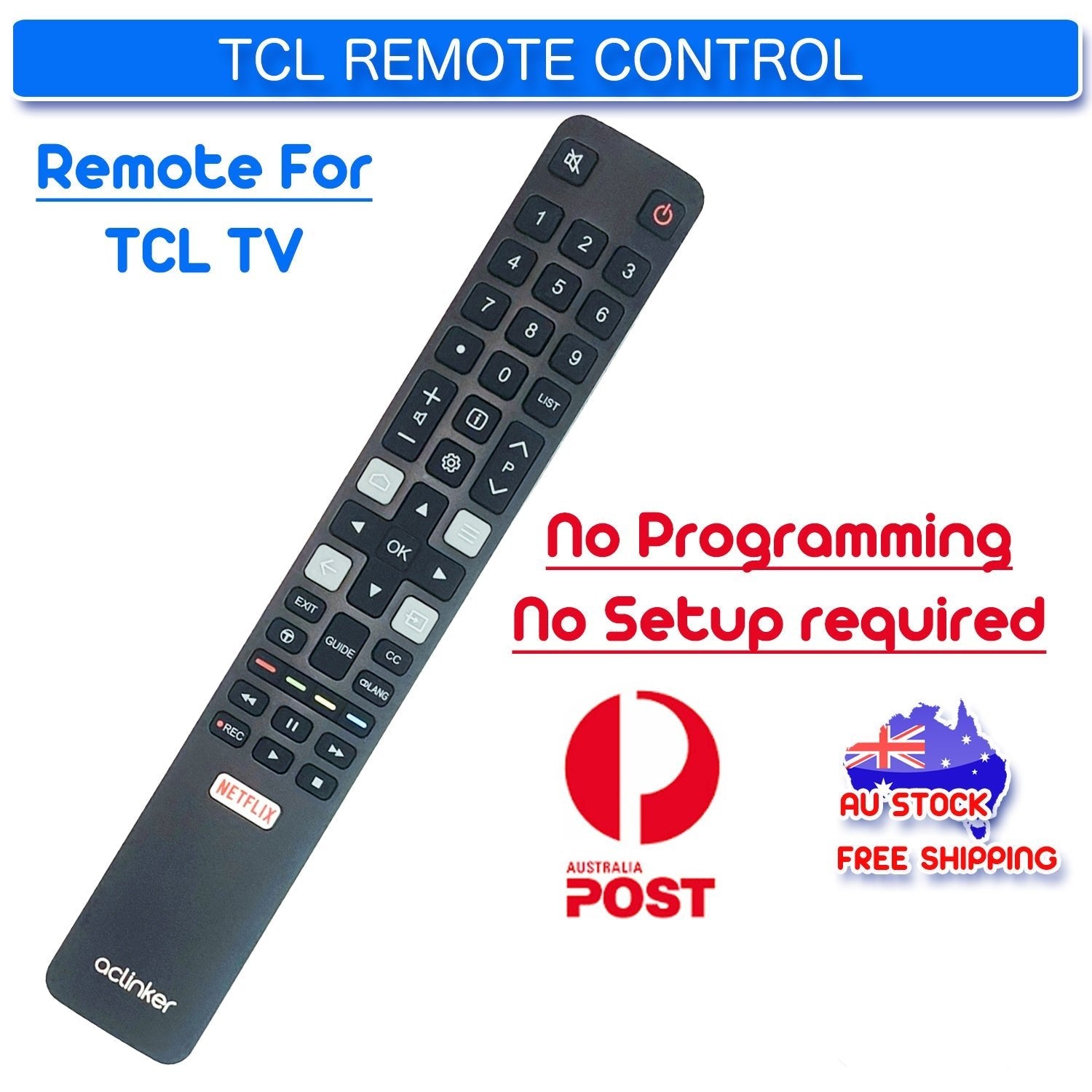Aclinker TCL RC802N Remote Control Replacement For TCL TV C2 Series 65C2US 75C2US 43P20US