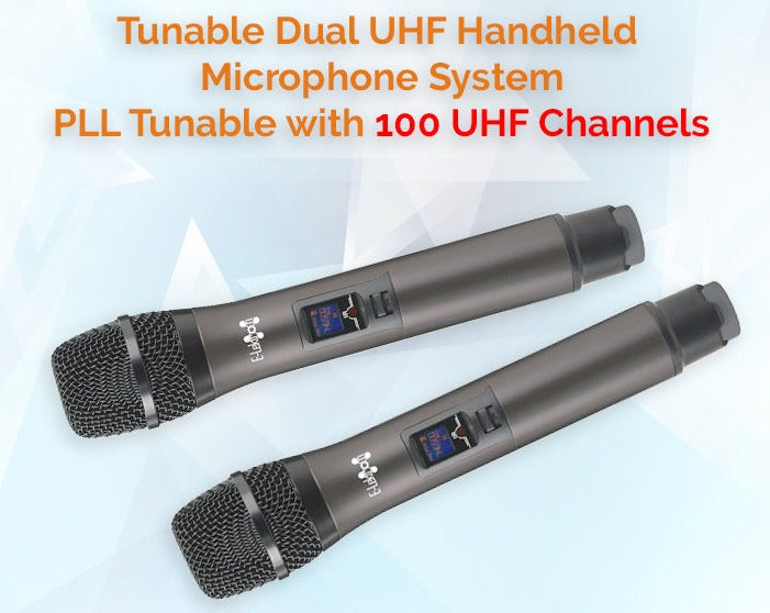IU-2080HH Dynamic UHF Digital 100 Channels Tunable Wireless Microphone System 2xHandheld