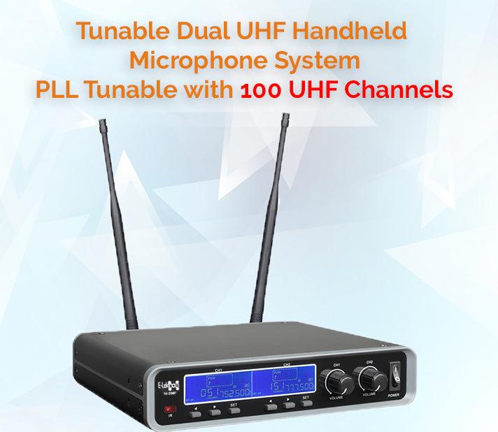 Iu-2080hs Dynamic Uhf Digital 100 Channels Tunable Wireless Microphone System 2xhandset