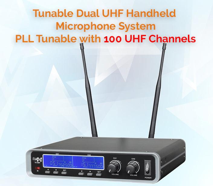 Iu-2080hs Dynamic Uhf Digital 100 Channels Tunable Wireless Microphone System 2xhandset