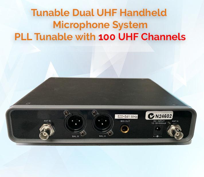 Iu-2080hs Dynamic Uhf Digital 100 Channels Tunable Wireless Microphone System 2xhandset