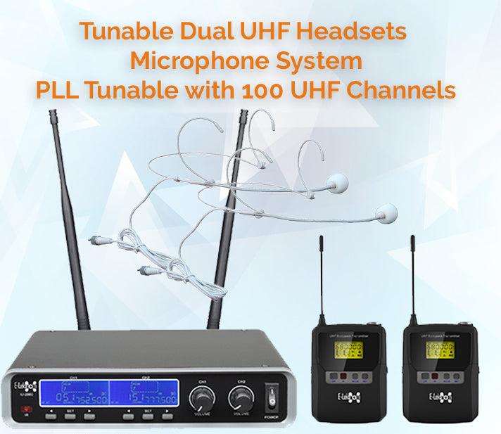 Iu-2080hs Dynamic Uhf Digital 100 Channels Tunable Wireless Microphone System 2xhandset