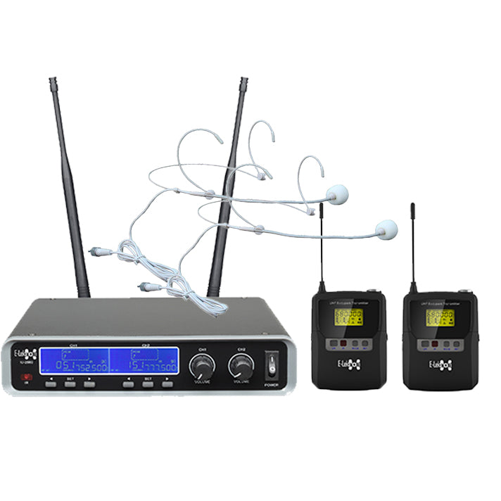 Iu-2080hs Dynamic Uhf Digital 100 Channels Tunable Wireless Microphone System 2xhandset