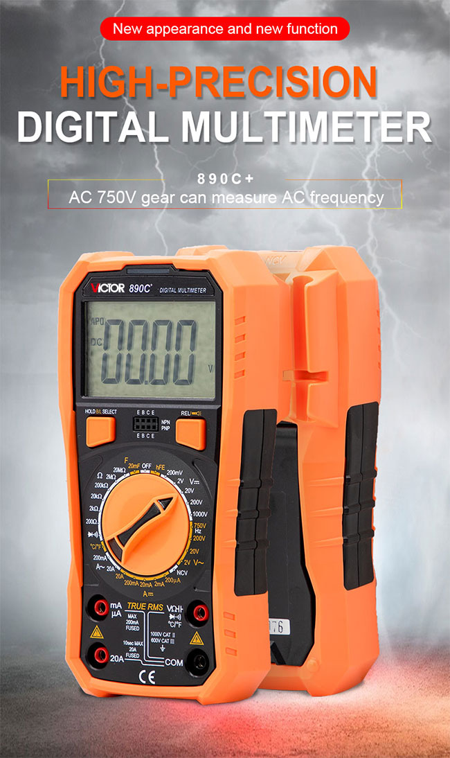 Victor Vc890c + Digital True Rms Multimeter High-Precision 20000uf Capacitor Nvc Temperature Measurement