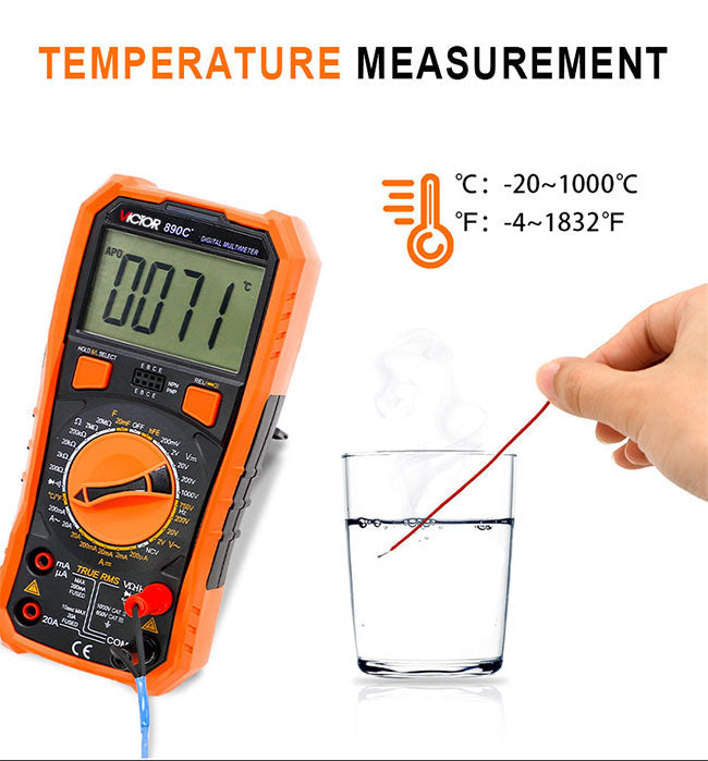 Victor Vc890c + Digital True Rms Multimeter High-Precision 20000uf Capacitor Nvc Temperature Measurement
