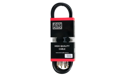 Event Lighting 2RCA2RCA3EL - 3m 2x RCA Male to Male Signal Lead - Red and Black Ring
