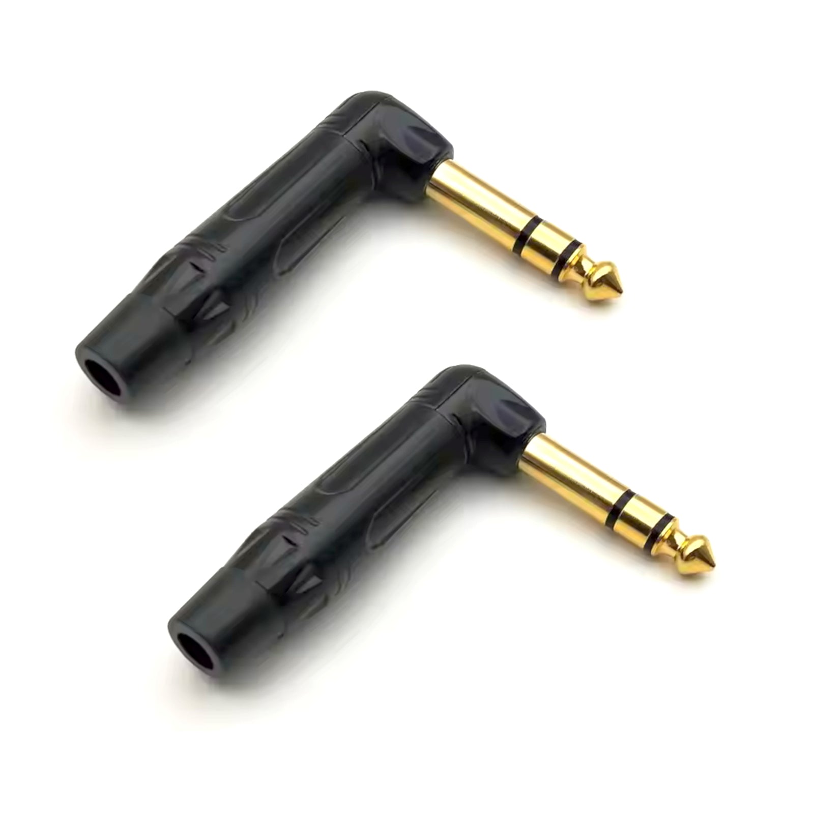 Premium 1/4" Guitar jack 6.35mm TS / TRS 90° L-shaped Right Angle Plug Stereo or Mono