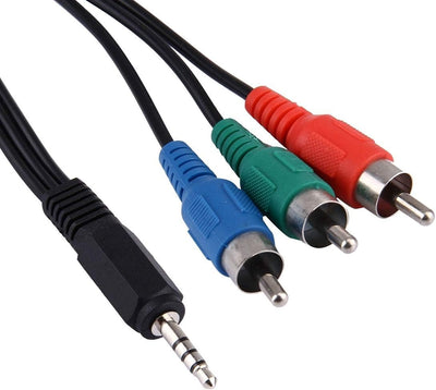 3.5mm to 3 RCA Female Component TV Plug AUX Audio Video DVD HDTV AV Cord Cable