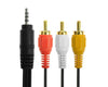 3.5mm to 3 RCA Male 1.2M TV Plug AUX Audio Video DVD HDTV AV Cord Cable