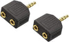 Headphone Splitter 3.5mm Jack 2x Stereo socket Plug Audio AUX Cable Adapter Gold