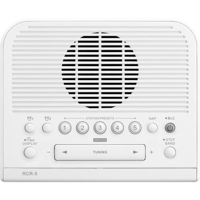 RCR5W BASIC AM / FM BEDSIDE CLOCK RADIO SANGEAN -  WHITE SANGEAN RCR-5