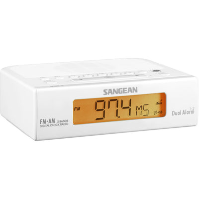 RCR5W BASIC AM / FM BEDSIDE CLOCK RADIO SANGEAN -  WHITE SANGEAN RCR-5