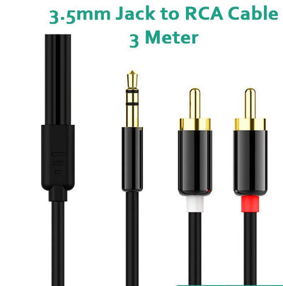 ACL 3.0 Meter 3.5mm To 2RCA Audio Auxiliary Adapter Stereo Splitter Cable AUX RCA Y Cord For Smartphone Speakers Tablet HDTV MP3 Player