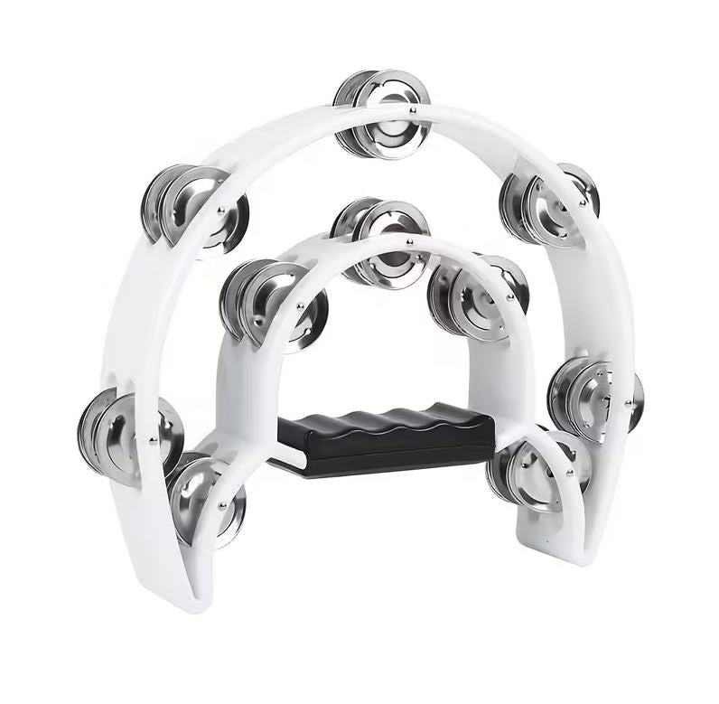 Large Tambourine 40 Bell Double Moon Black Or White Heavy Duty