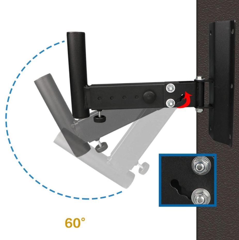45KG Pair Wall Mount Speaker Stand Adjustable Bracket Tilt & Pan