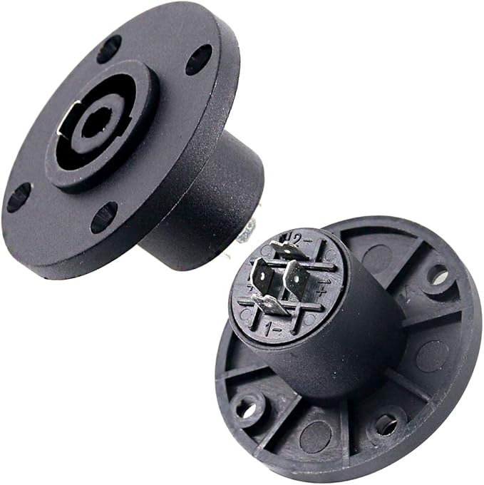 2x 4-Pole or 2x 8-pole Female Panel Chassis Mount Round Pro Speakon Connector Head Socket