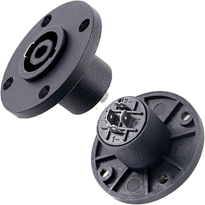 2x 4-Pole or 2x 8-pole Female Panel Chassis Mount Round Pro Speakon Connector Head Socket