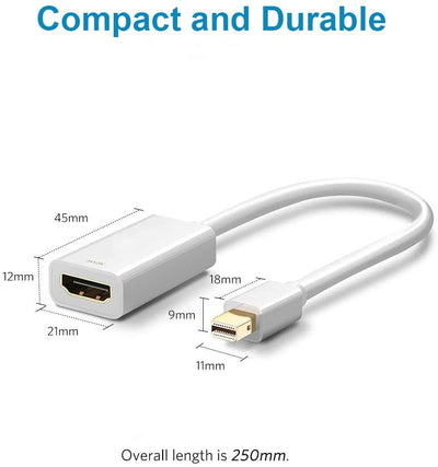 Mini Display Port Dp Thunderbolt to Hdmi Adapter White for Macbook Pro Air Mac Imac Surfacebook Pro 4k