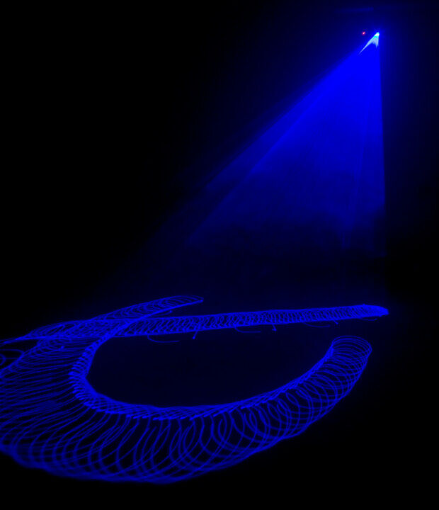 CR Compact Blue 500mw Laser Disco Light Party Set 400w Smoke Machine + 1L Liquid