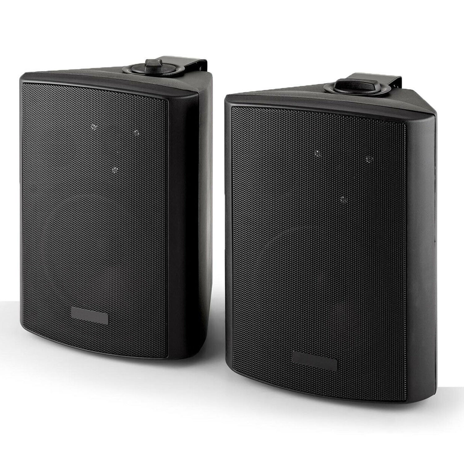 6.5” Inch Black Passive Speakers Pair 260w Wall Mount Bracket 2 Way Bookshelf Stereo