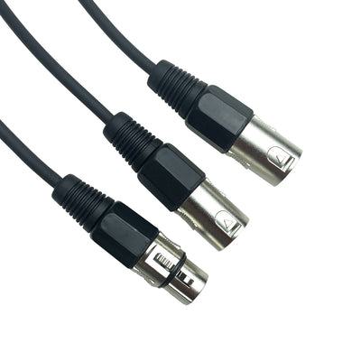 XLR Splitter Cable 3 Pin XLR Female to Dual XLR Male Patch Y Cable Balanced Microphone Splitter Cord Audio Adaptor 6 M