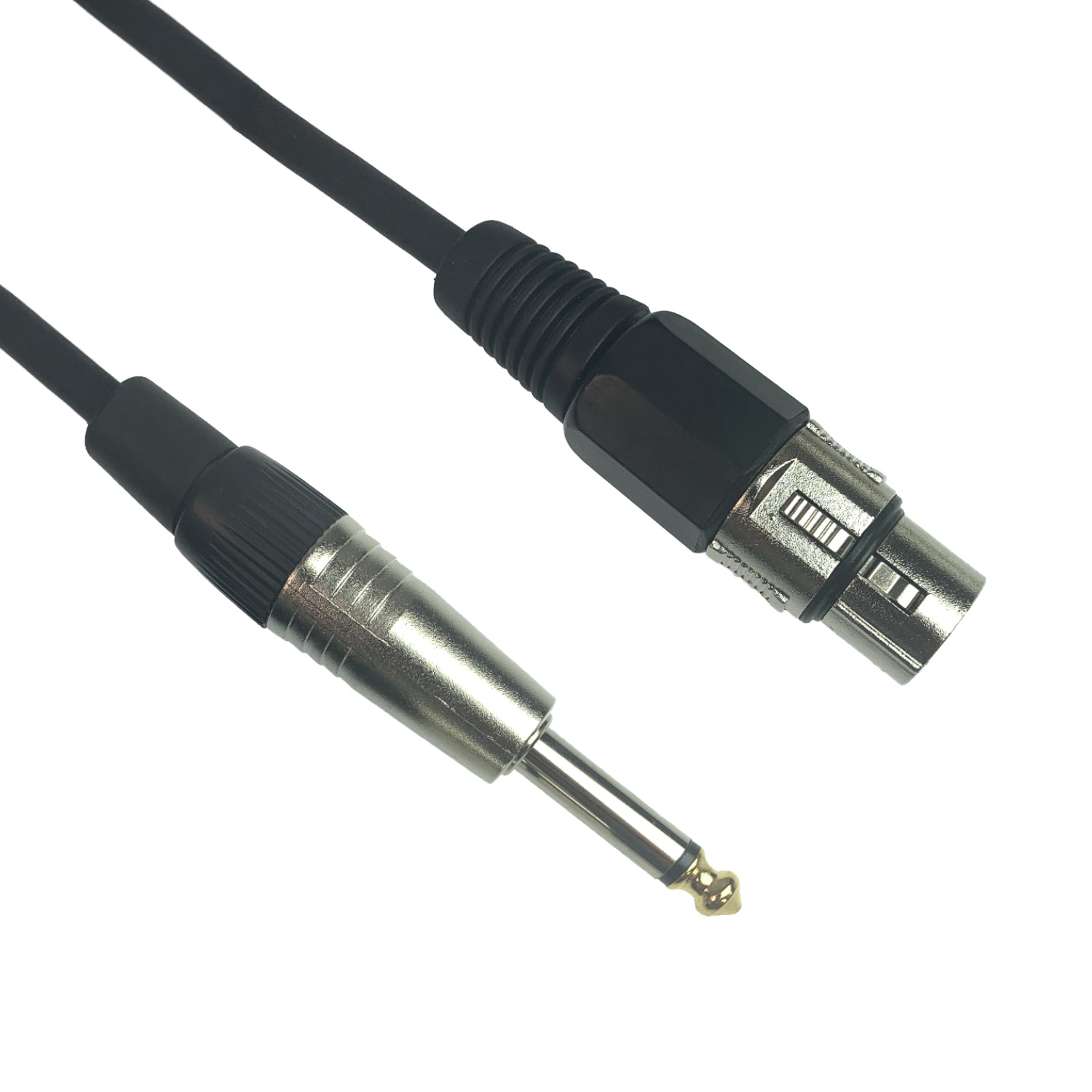 Female XLR to 1/4 6.35mm TS Mono Jack Unbalanced Microphone Cable Mic Cord for Dynamic Microphone 3 Meter