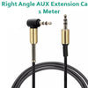 ACL 1.0 Meter 90 Degree Right Angle 3.5mm Auxiliary Audio Jack To Jack Cable Male To Male AUX Cable For Headphones Home And Car Stereos