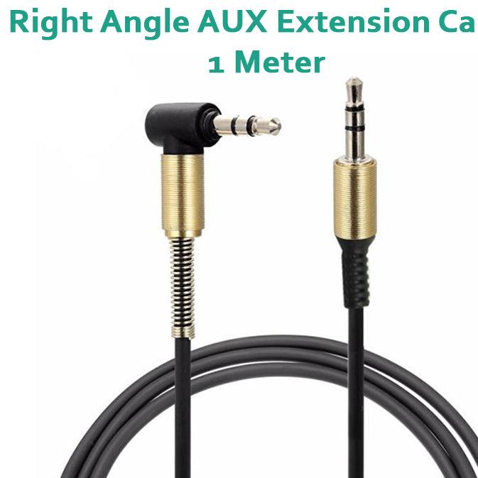 ACL 1.0 Meter 90 Degree Right Angle 3.5mm Auxiliary Audio Jack To Jack Cable Male To Male AUX Cable For Headphones Home And Car Stereos