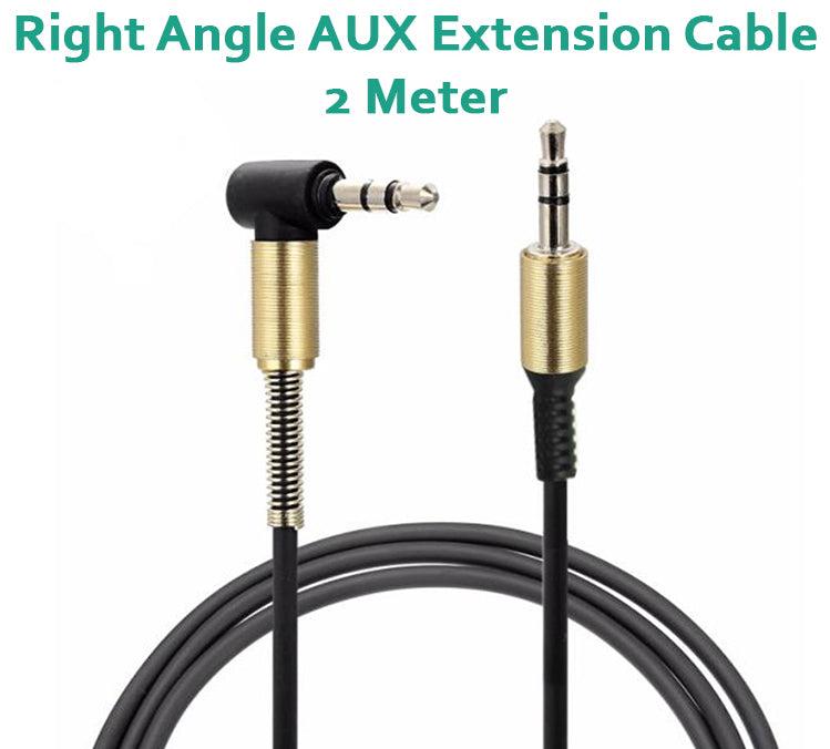 ACL 2.0 Meter 90 Degree Right Angle 3.5mm Auxiliary Audio Jack To Jack Cable Male To Male AUX Cable For Headphones Home And Car Stereos