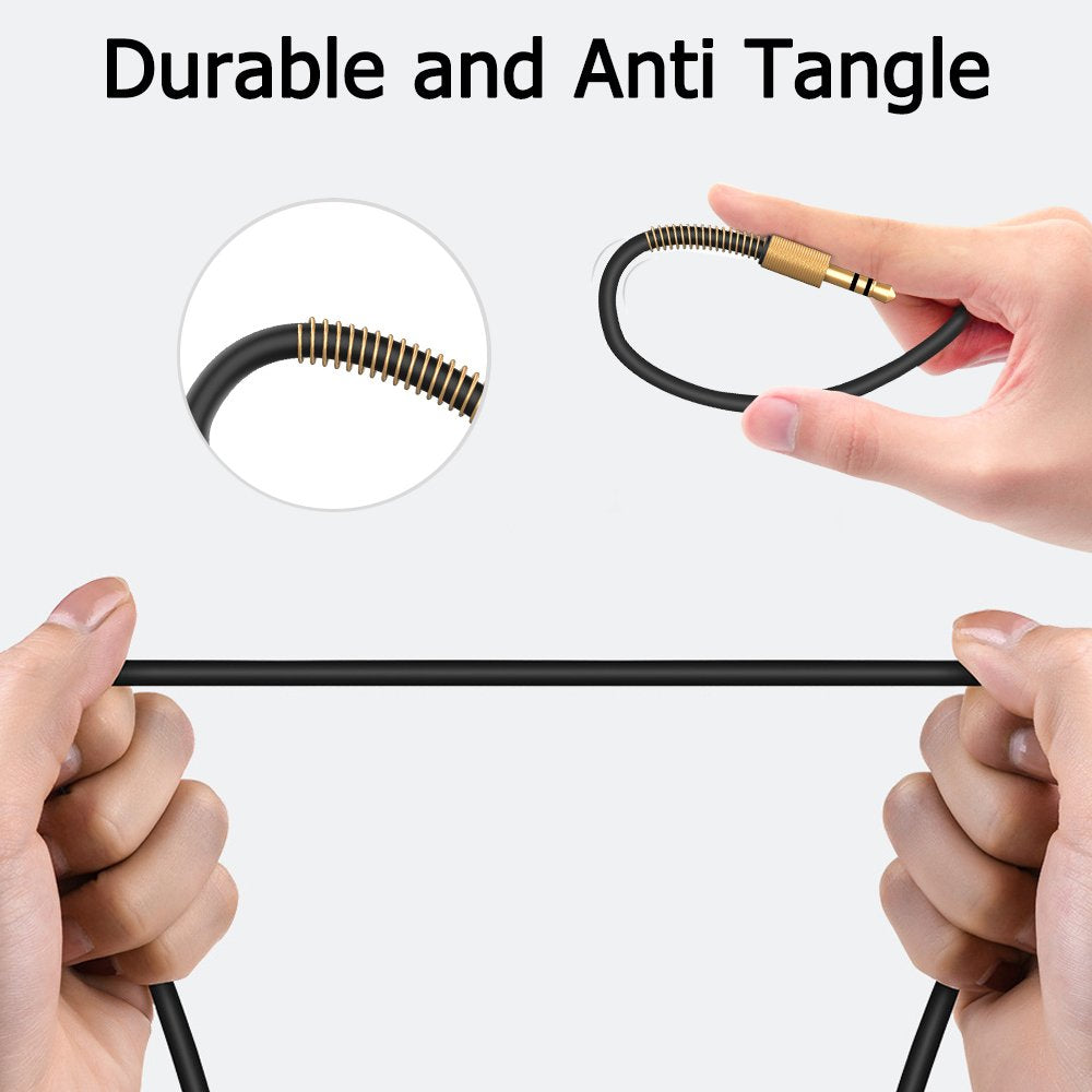 ACL 1.0 Meter 90 Degree Right Angle 3.5mm Auxiliary Audio Jack To Jack Cable Male To Male AUX Cable For Headphones Home And Car Stereos
