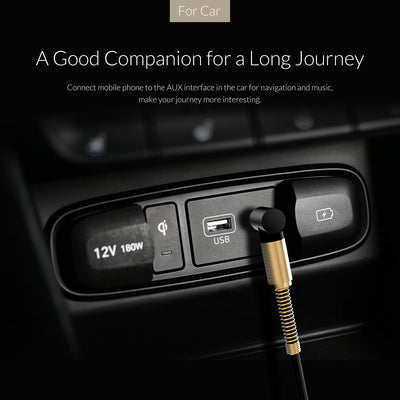 ACL 1.0 Meter 90 Degree Right Angle 3.5mm Auxiliary Audio Jack To Jack Cable Male To Male AUX Cable For Headphones Home And Car Stereos