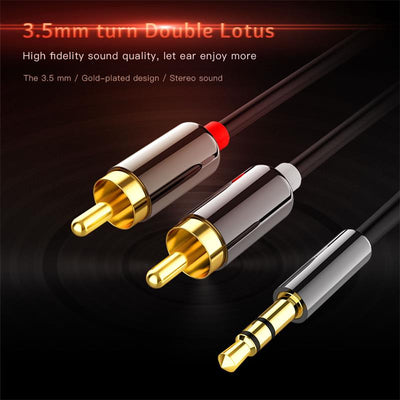 ACL 3.0 Meter 3.5mm To 2RCA Audio Auxiliary Adapter Stereo Splitter Cable AUX RCA Y Cord For Smartphone Speakers Tablet HDTV MP3 Player
