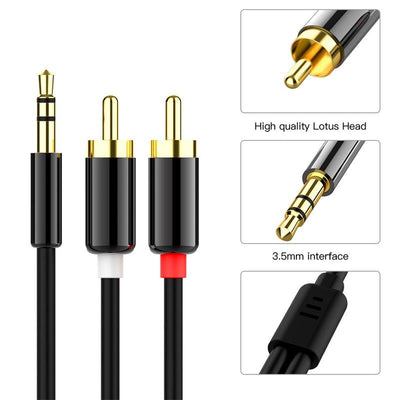 ACL 3.0 Meter 3.5mm To 2RCA Audio Auxiliary Adapter Stereo Splitter Cable AUX RCA Y Cord For Smartphone Speakers Tablet HDTV MP3 Player