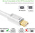 Mini Displayport to Hdmi White 1.8m Thunderbolt Port Compatible to Hdmi Cable Adapter for Surface Pro Macbook Pro Imac Mac Mini Gold Plated