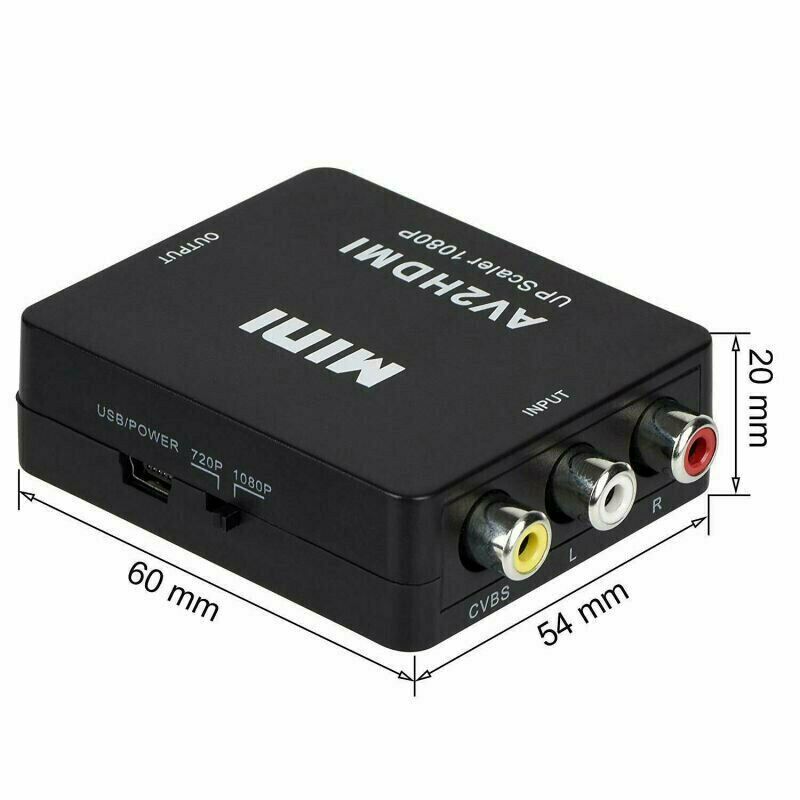 Rca to Hdmi Converter 1080p Rca Composite Av to Hdmi Video Audio Converter Adapter Compatible with Wii Ps2 Xbox Support Pal/ntsc with Usb Power Cable