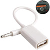 Male Cable Plug Aux Jack 3.5mm Audio to Usb 2.0 Female Converter Cord Play Mp3