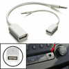 Male Cable Plug Aux Jack 3.5mm Audio to Usb 2.0 Female Converter Cord Play Mp3