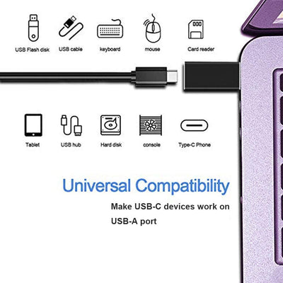 Usb C 3.1 Type C Female to Usb 3.0 Type a Male Port Adapter Black Converter 2 Pack