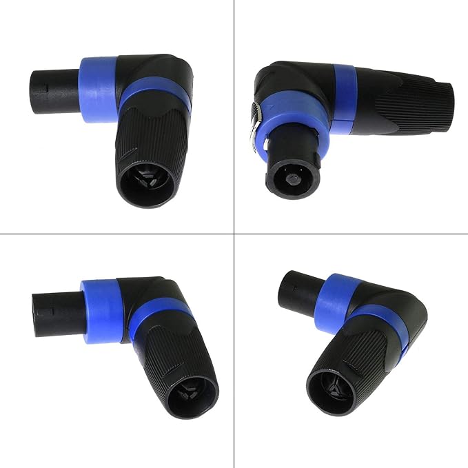 4 Pole Right Angle 90° Jack Speaker Cable Wire Lead Cord Connector