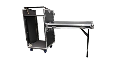 DJ Portable Road Case 16RU Mixer Amp Desk Mobile Work Station or Stall