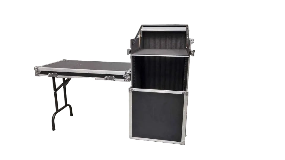DJ Portable Road Case 16RU Mixer Amp Desk Mobile Work Station or Stall