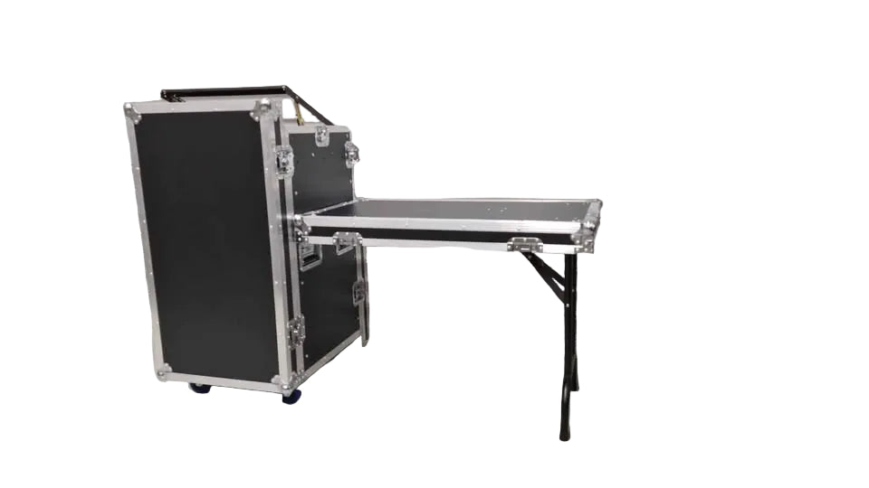 DJ Portable Road Case 16RU Mixer Amp Desk Mobile Work Station or Stall
