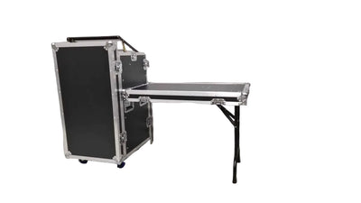 DJ Portable Road Case 16RU Mixer Amp Desk Mobile Work Station or Stall